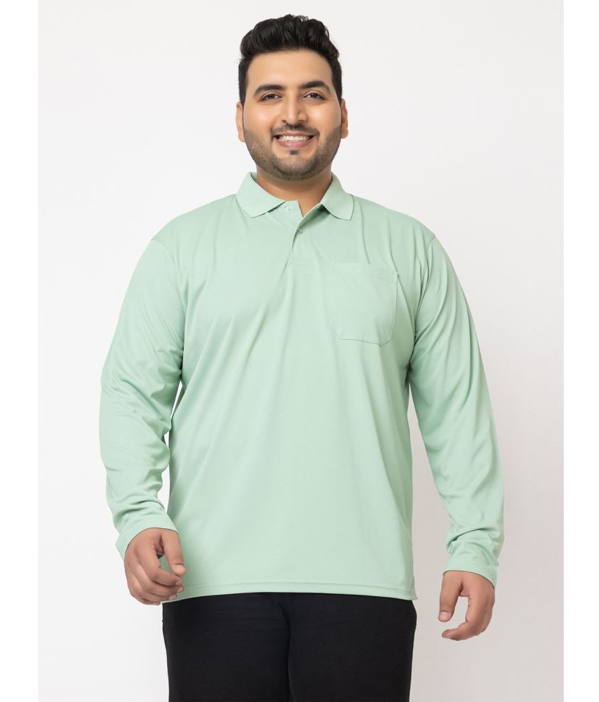     			YHA Cotton Blend Regular Fit Solid Full Sleeves Men's Polo T Shirt - Green ( Pack of 1 )