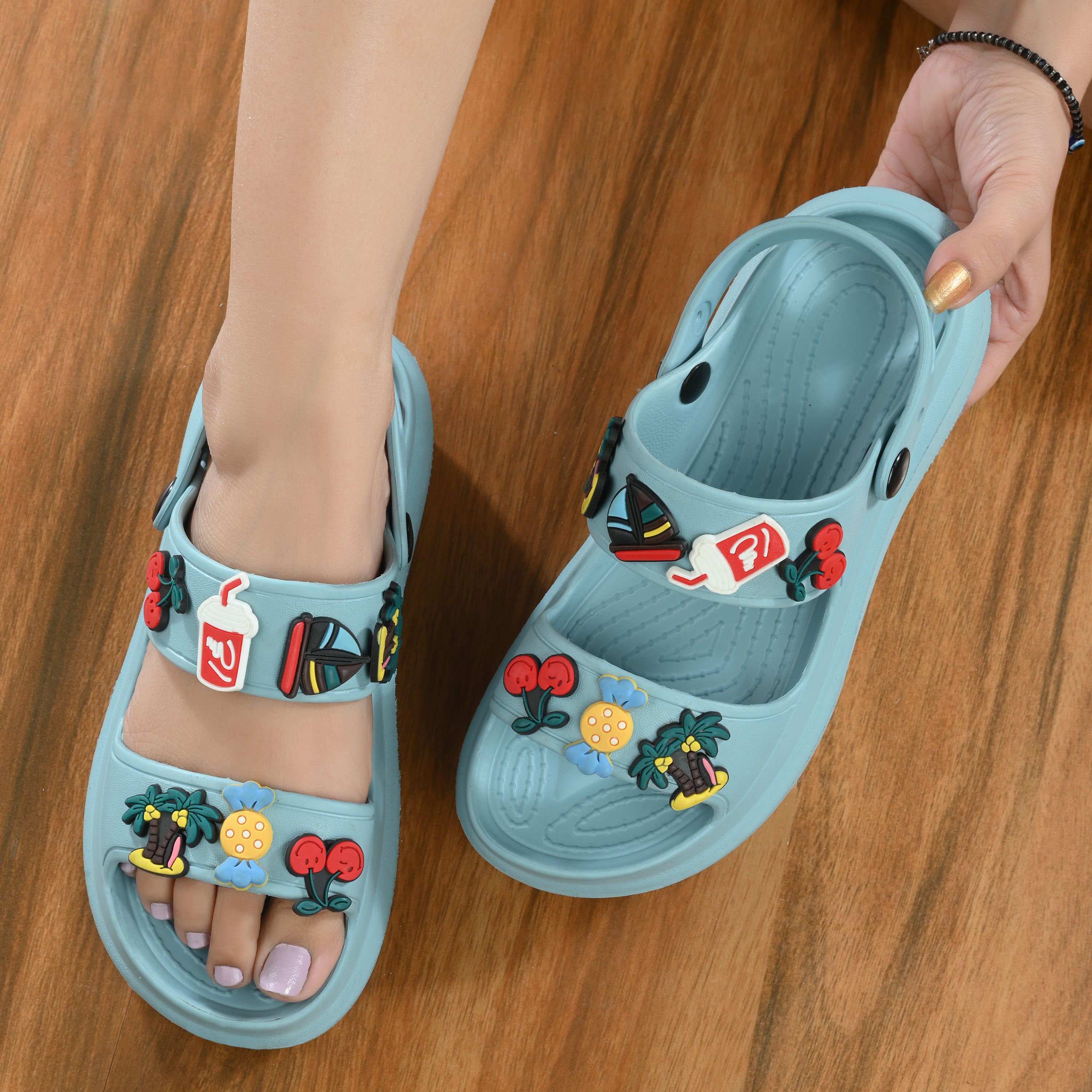     			layasa BLUE Clogs