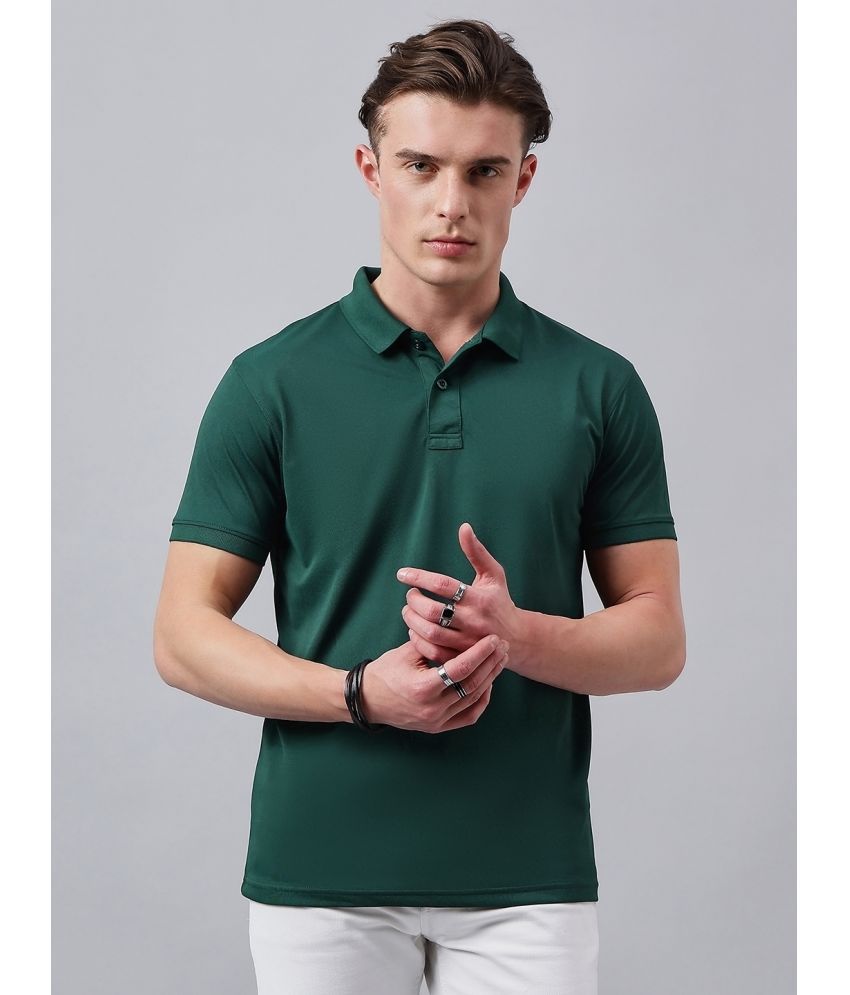     			98 Degree North Polyester Regular Fit Solid Half Sleeves Men's Polo T Shirt - Dark Green ( Pack of 1 )
