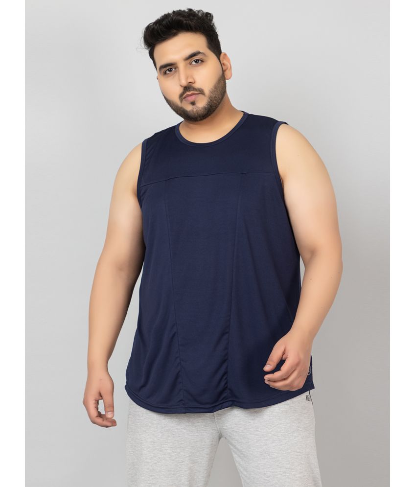     			Chkokko Polyester Regular Fit Solid Sleeveless Men's T-Shirt - Navy Blue ( Pack of 1 )