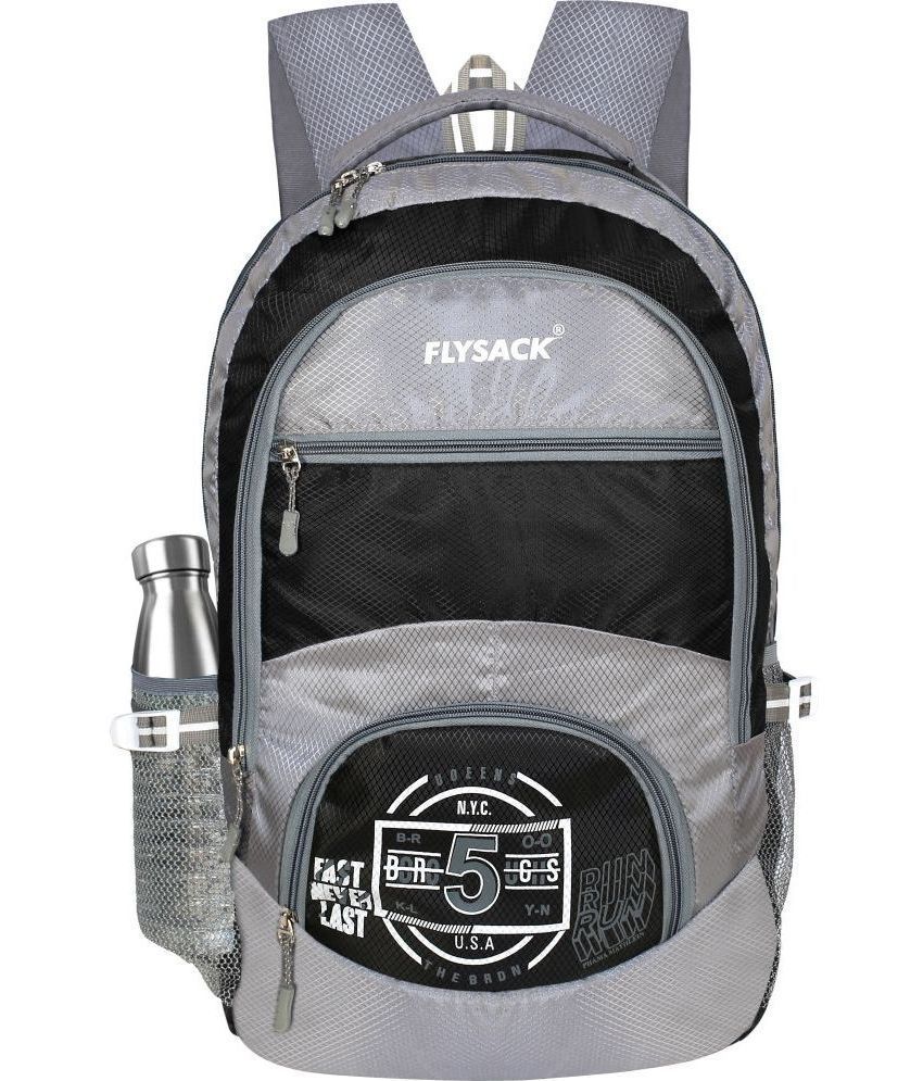     			FLYSACK Black PU Backpack ( 50 Ltrs )