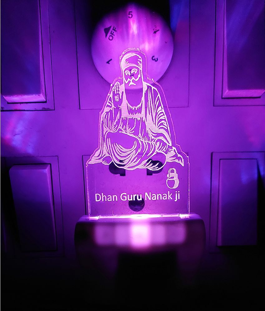     			HOMETALES Lord Guru Nanak Dev Ji Color Changing Religious LED Night Lamp (Pack of 1)