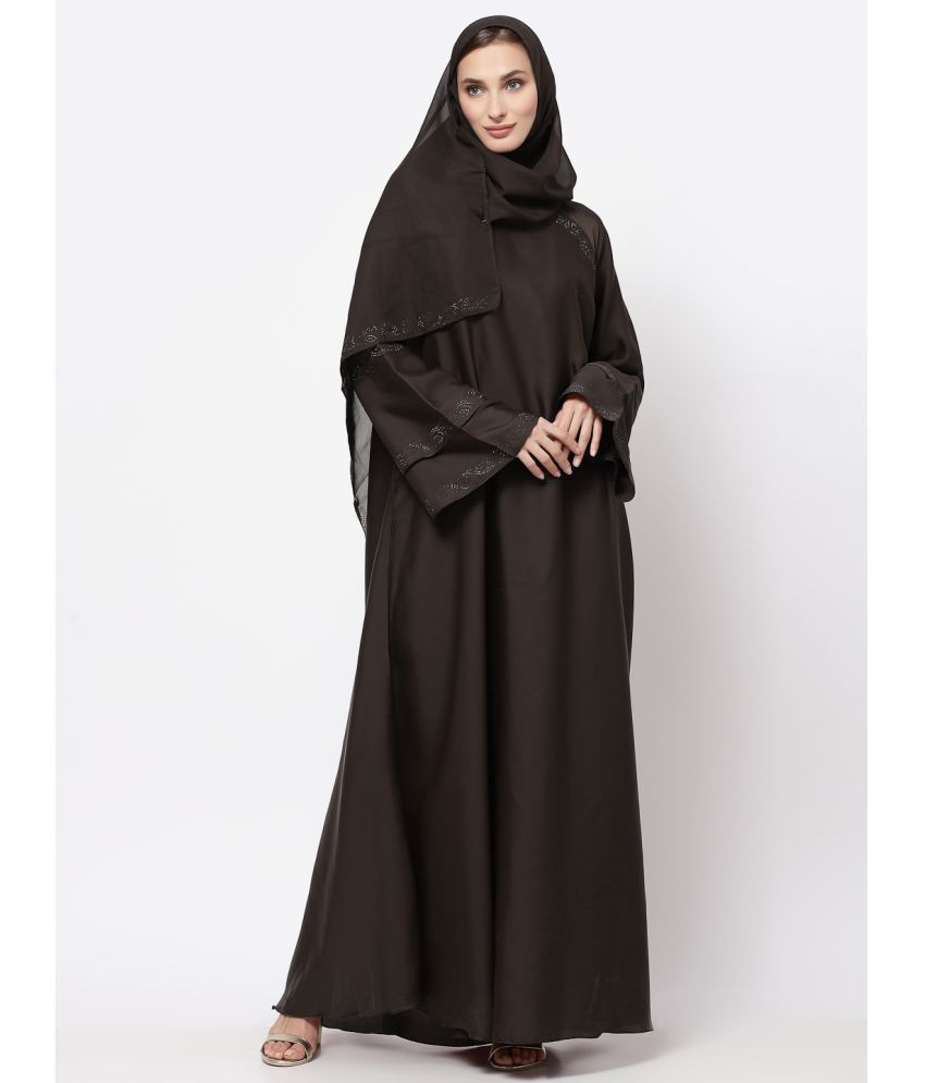     			Klotthe Brown Polyester Unstitched Burqas without Hijab - Single