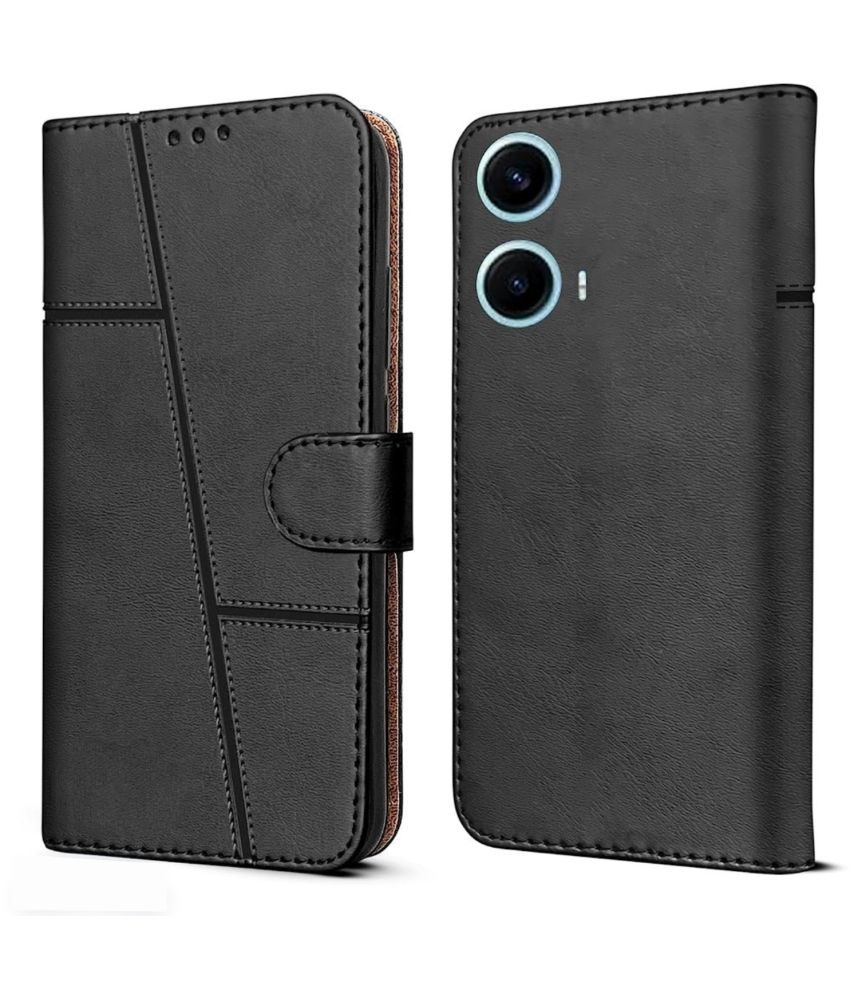     			Shining Stars Black Flip Cover Artificial Leather Compatible For MOTOROLA G24 Power ( Pack of 1 )