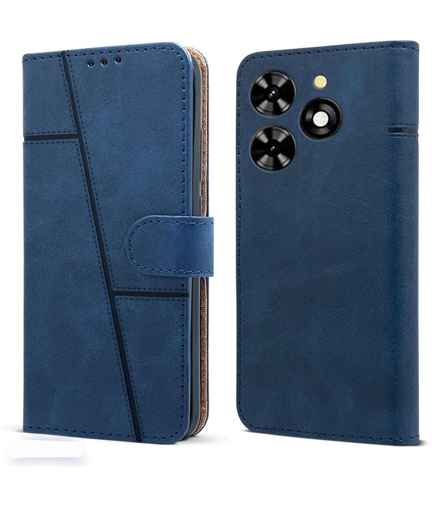     			NBOX Blue Flip Cover Artificial Leather Compatible For Tecno Spark 20 ( Pack of 1 )