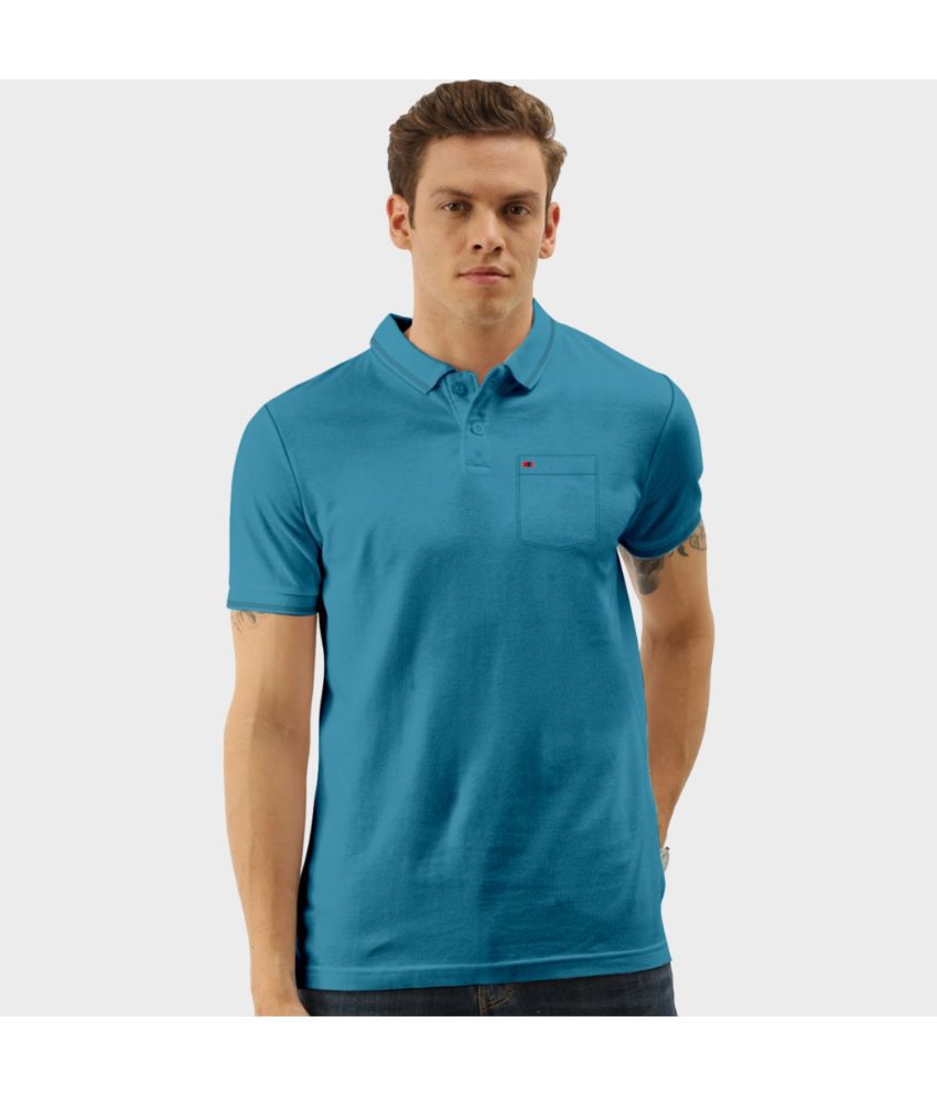     			TAB91 Cotton Slim Fit Solid Half Sleeves Men's Polo T Shirt - Blue ( Pack of 1 )
