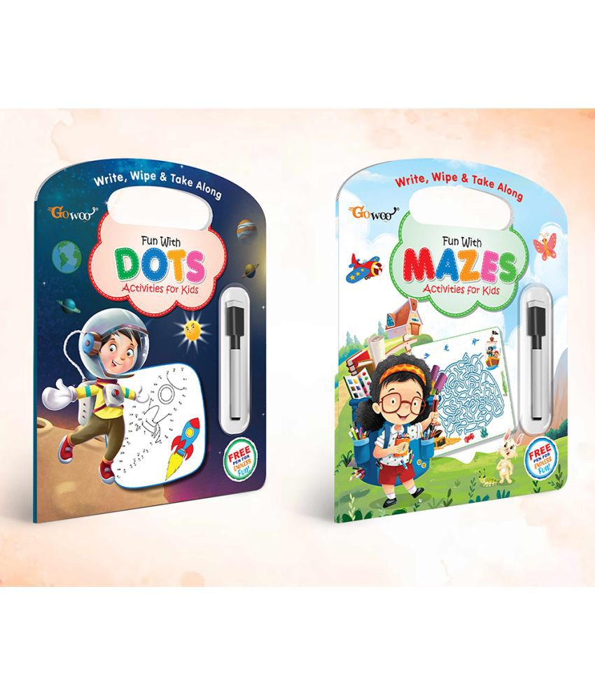     			Write, Wipe & take Along Fun With Dots & Play with Mazes With Pen | Combo of 2 |"Dot Delights & Maze Marvels Set"