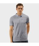 TAB91 Pack of 1 Cotton Slim Fit Solid Half Sleeves Men's Polo T Shirt ( Melange Grey )