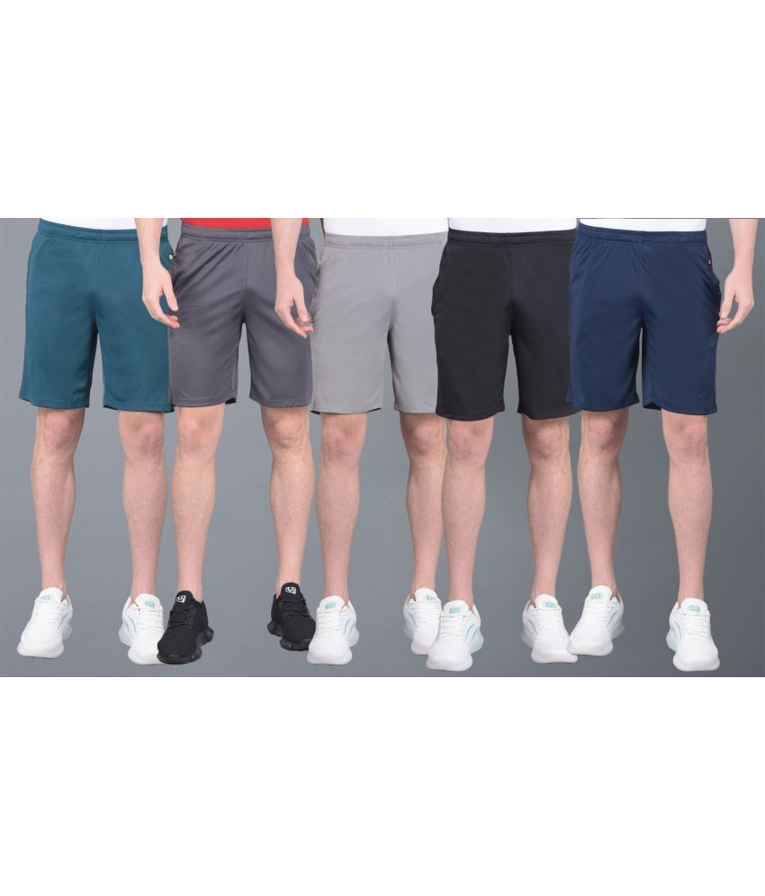     			Force NXT Multi Polyester Men's Gym Shorts ( Pack of 5 )