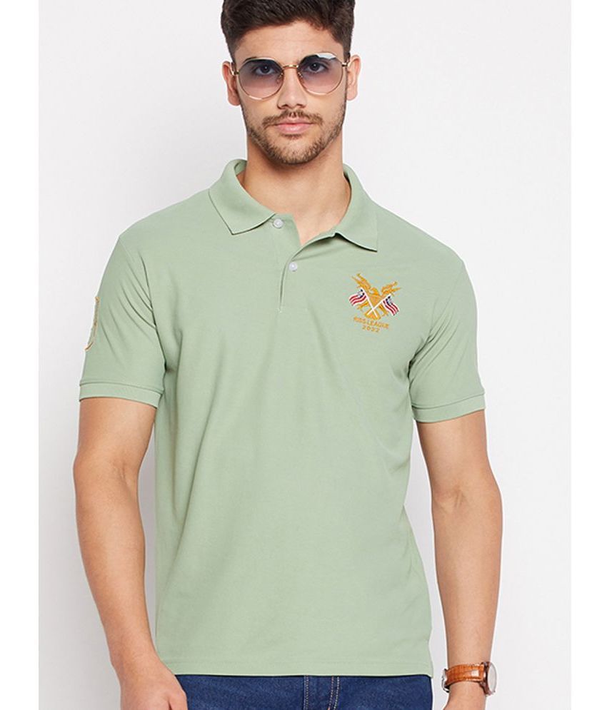     			Riss Polyester Regular Fit Embroidered Half Sleeves Men's Polo T Shirt - Sea Green ( Pack of 1 )