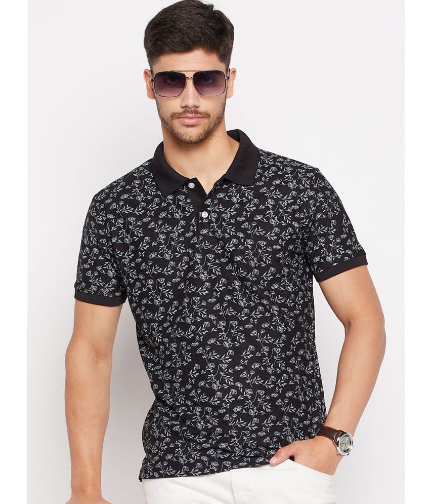     			Riss Polyester Regular Fit Printed Half Sleeves Men's Polo T Shirt - Black ( Pack of 1 )