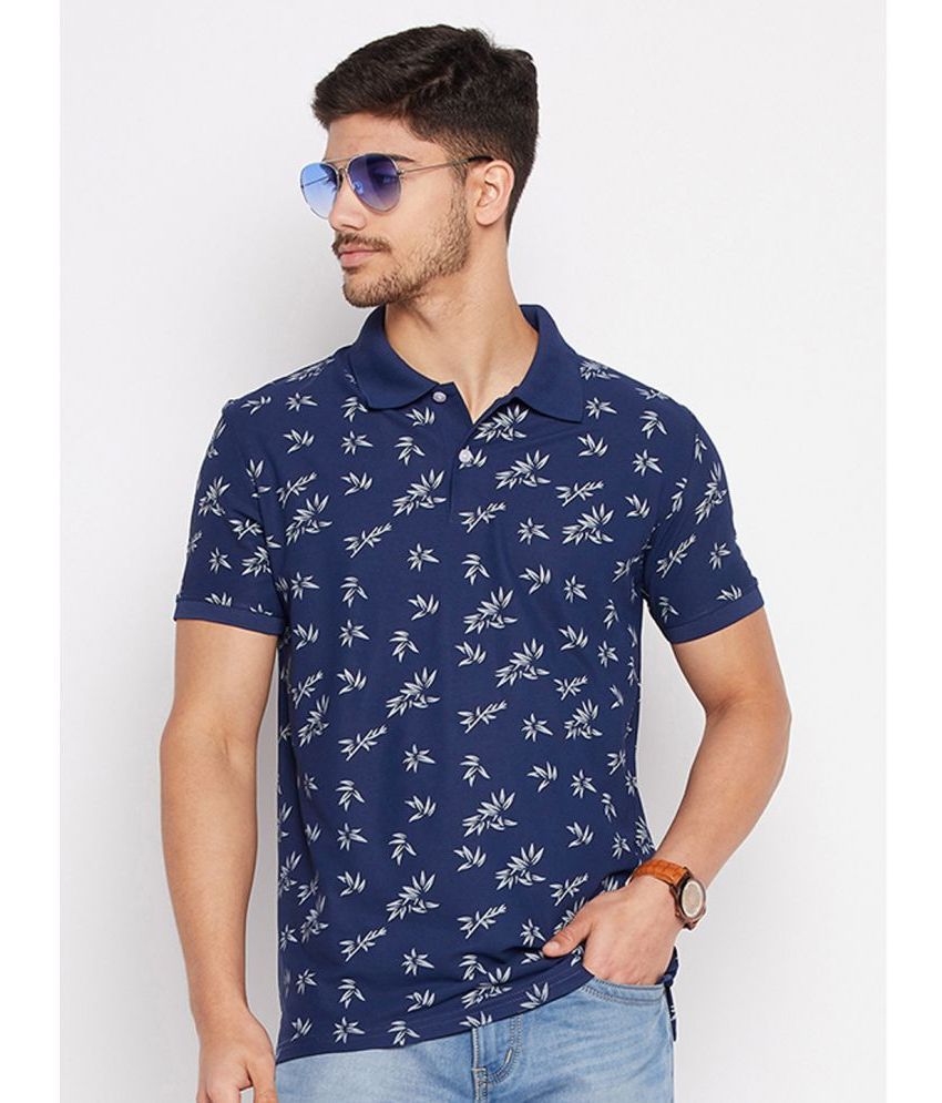     			Riss Polyester Regular Fit Printed Half Sleeves Men's Polo T Shirt - Navy ( Pack of 1 )