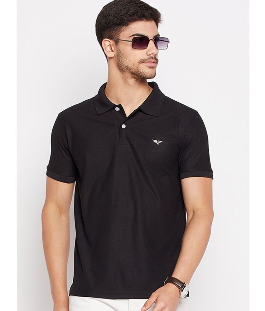     			Riss Pack of 1 Polyester Regular Fit Solid Half Sleeves Men's Polo T Shirt ( Black )