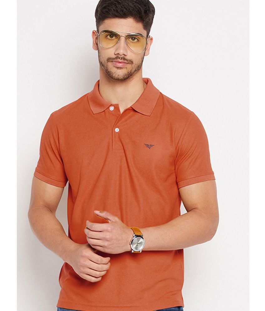     			Riss Pack of 1 Polyester Regular Fit Solid Half Sleeves Men's Polo T Shirt ( Rust )