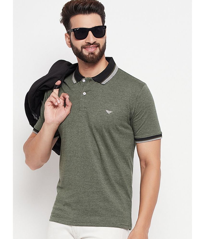     			Riss Polyester Regular Fit Solid Half Sleeves Men's Polo T Shirt - Olive ( Pack of 1 )