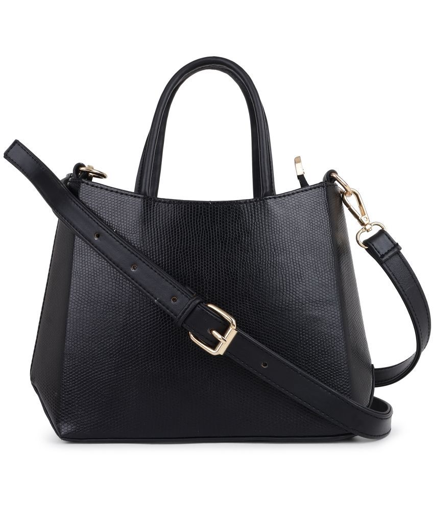    			Style Smith Black Faux Leather Shoulder Bag