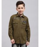 Monte Carlo Pack of 1 Boys 100% Cotton Full Sleeves Shirt ( Olive Green )