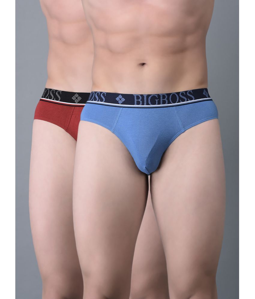     			Pack of 2 Dollar Bigboss Assorted Solid Cotton Blend Men Brief