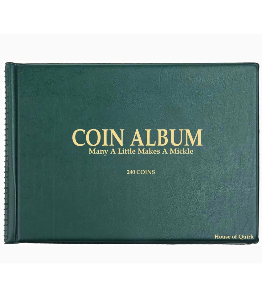     			House of Quirk 240 Pockets Coin Holder Collection Coin Storage Album Book for Collectors, Money Penny Pocket (Blue)
