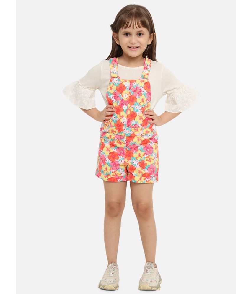     			Nauti Nati Multicolor Cotton Girls Top With Dungarees ( Pack of 1 )