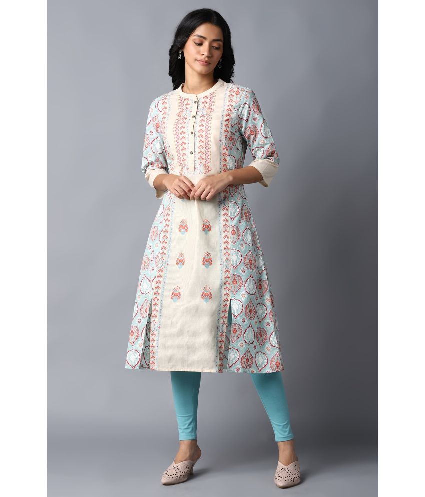     			W Cotton Printed Straight Women's Kurti - White ( Pack of 1 )