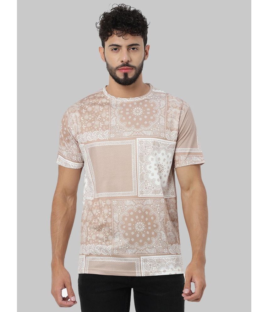     			Crastic Polyester Regular Fit Printed Half Sleeves Men's T-Shirt - Beige ( Pack of 1 )