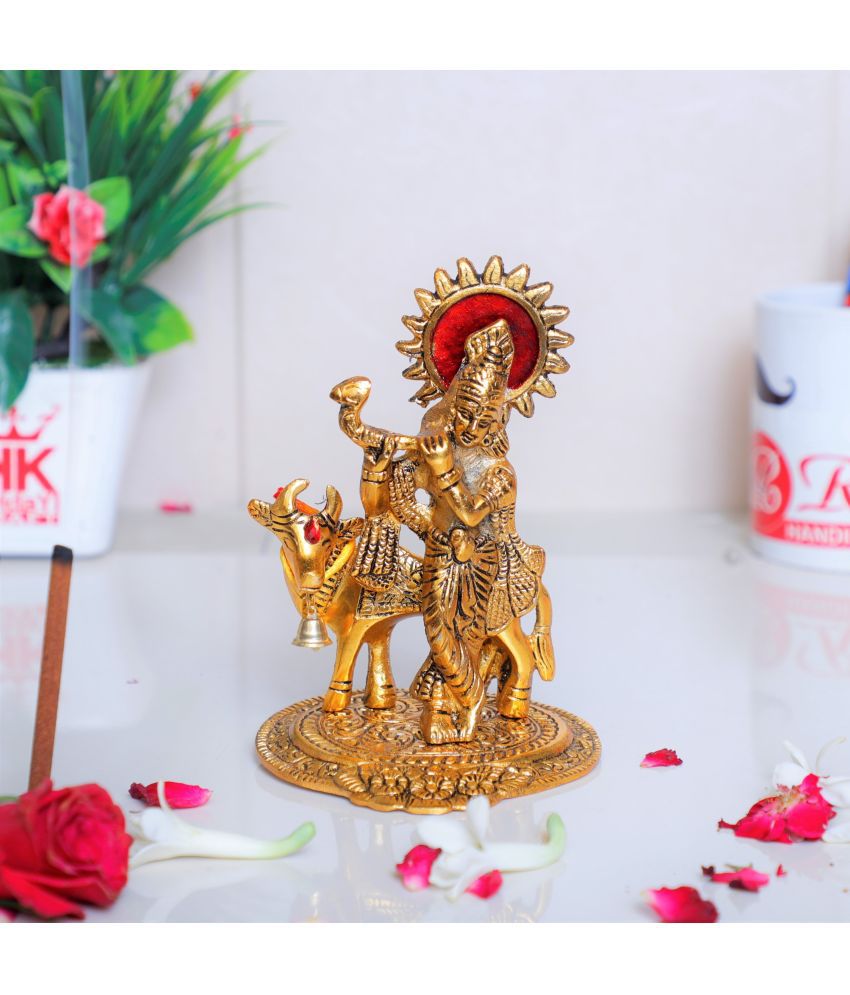     			KridayKraft Aluminium Lord Krishna Idol ( 16 cm )