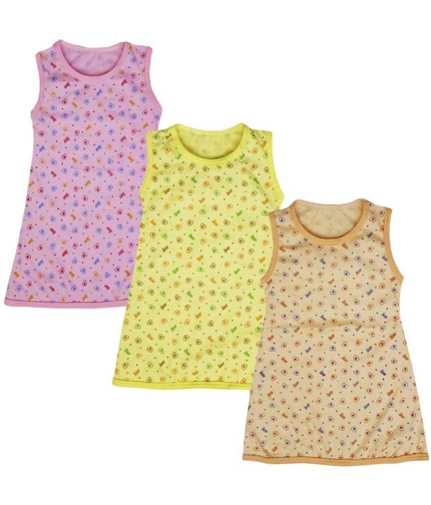     			LITTLE PANDA Multi Cotton Baby Girl Dress ( Pack of 3 )