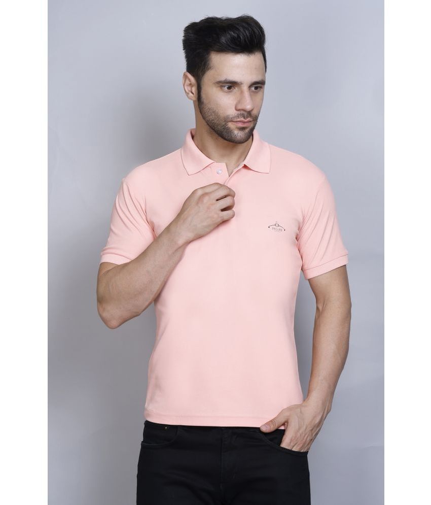     			PASURE Cotton Regular Fit Solid Half Sleeves Men's Polo T Shirt - Pink ( Pack of 1 )
