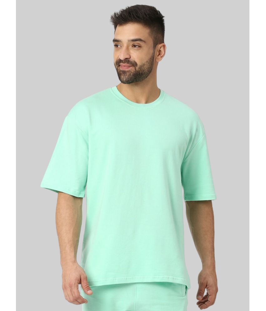     			PP Kurtis Cotton Blend Oversized Fit Solid Half Sleeves Men's T-Shirt - Mint Green ( Pack of 1 )