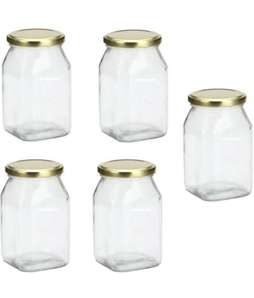     			AFAST Glass Container Glass Transparent Milk Container ( Set of 5 )