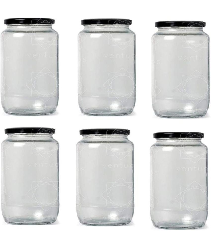     			AFAST Glass Container Glass Transparent Cookie Container ( Set of 6 )