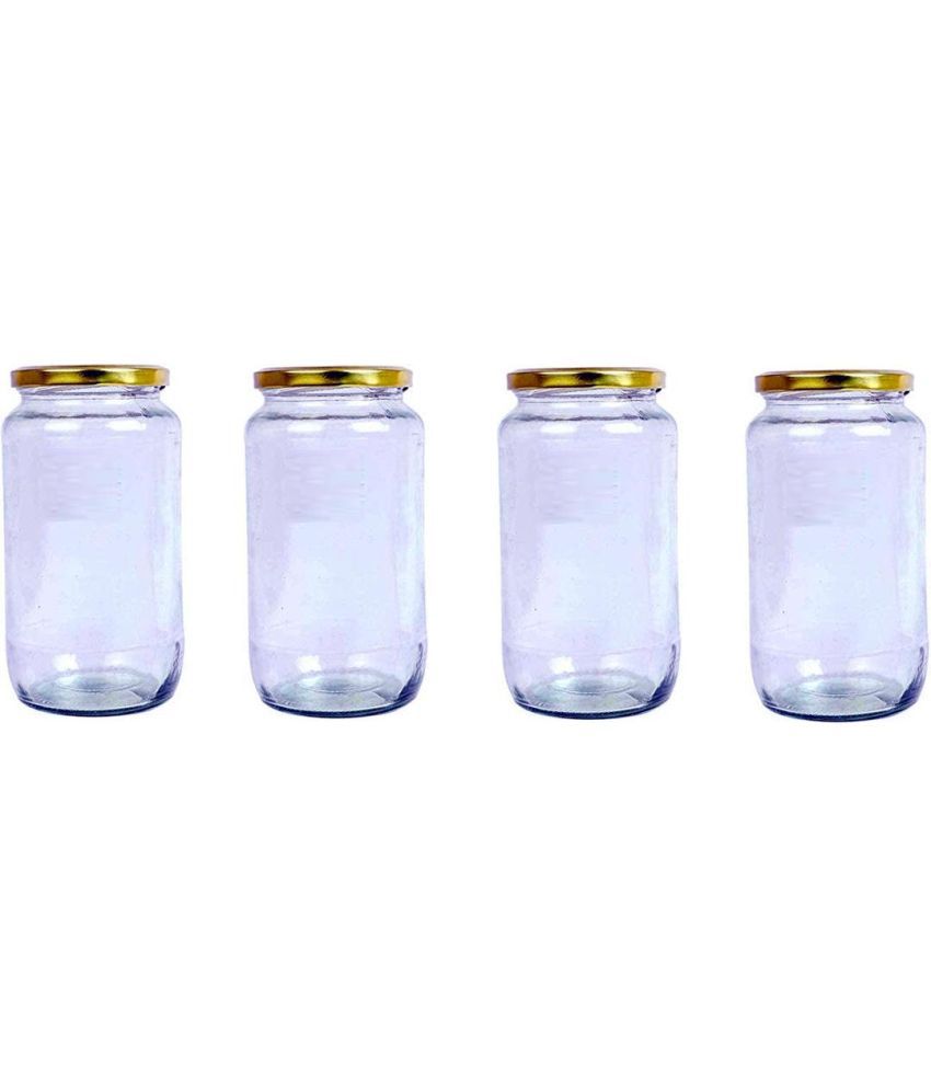    			AFAST Glass Container Glass Transparent Cookie Container ( Set of 4 )
