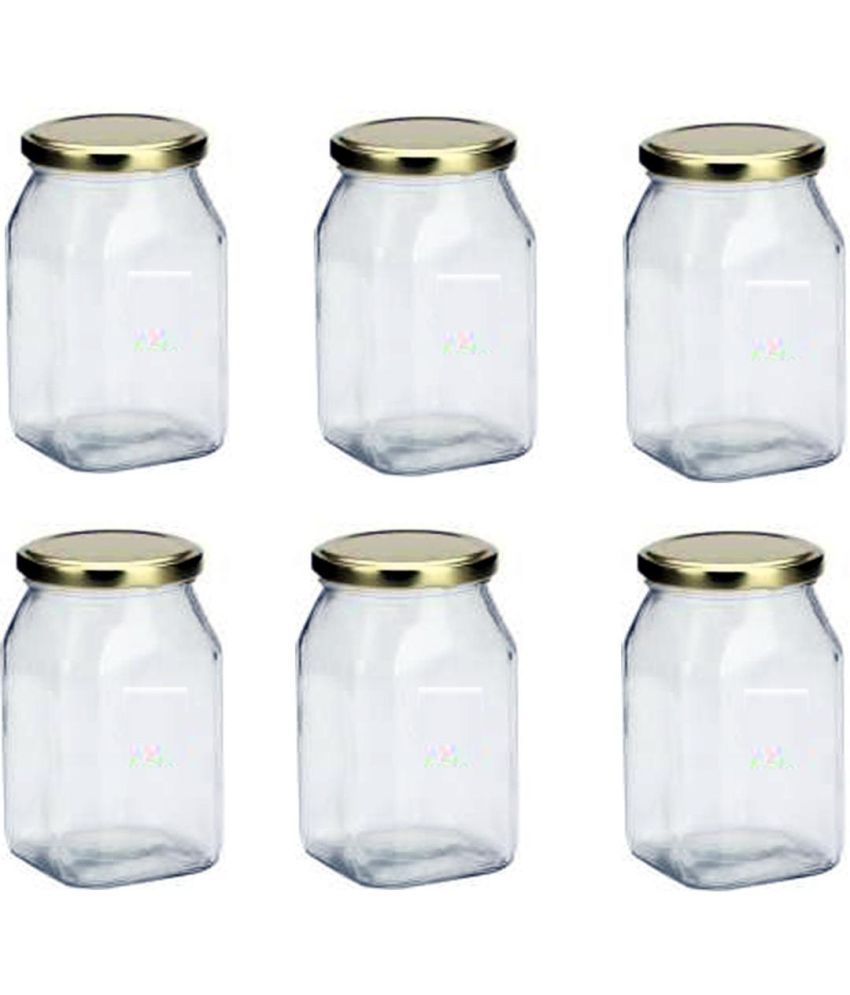     			AFAST Glass Container Glass Transparent Spice Container ( Set of 6 )