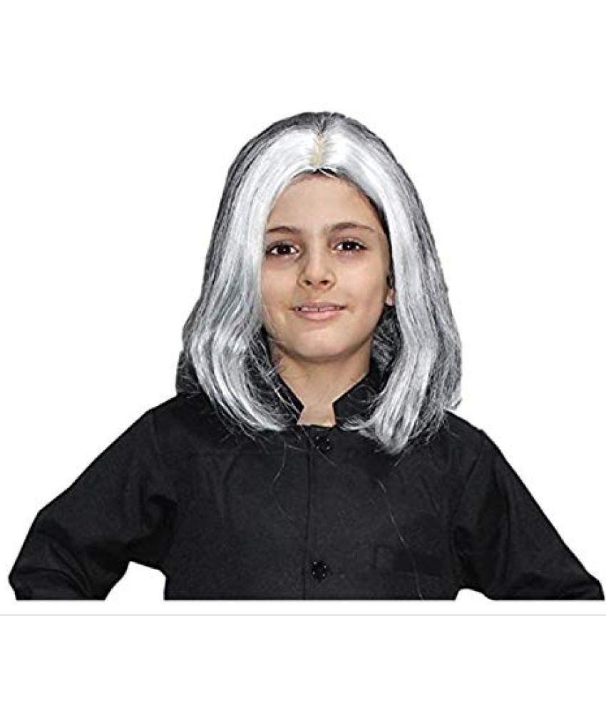     			Abdul Kalam Short Hair Wig for Girls, National Hero Costume Accessories - Grey