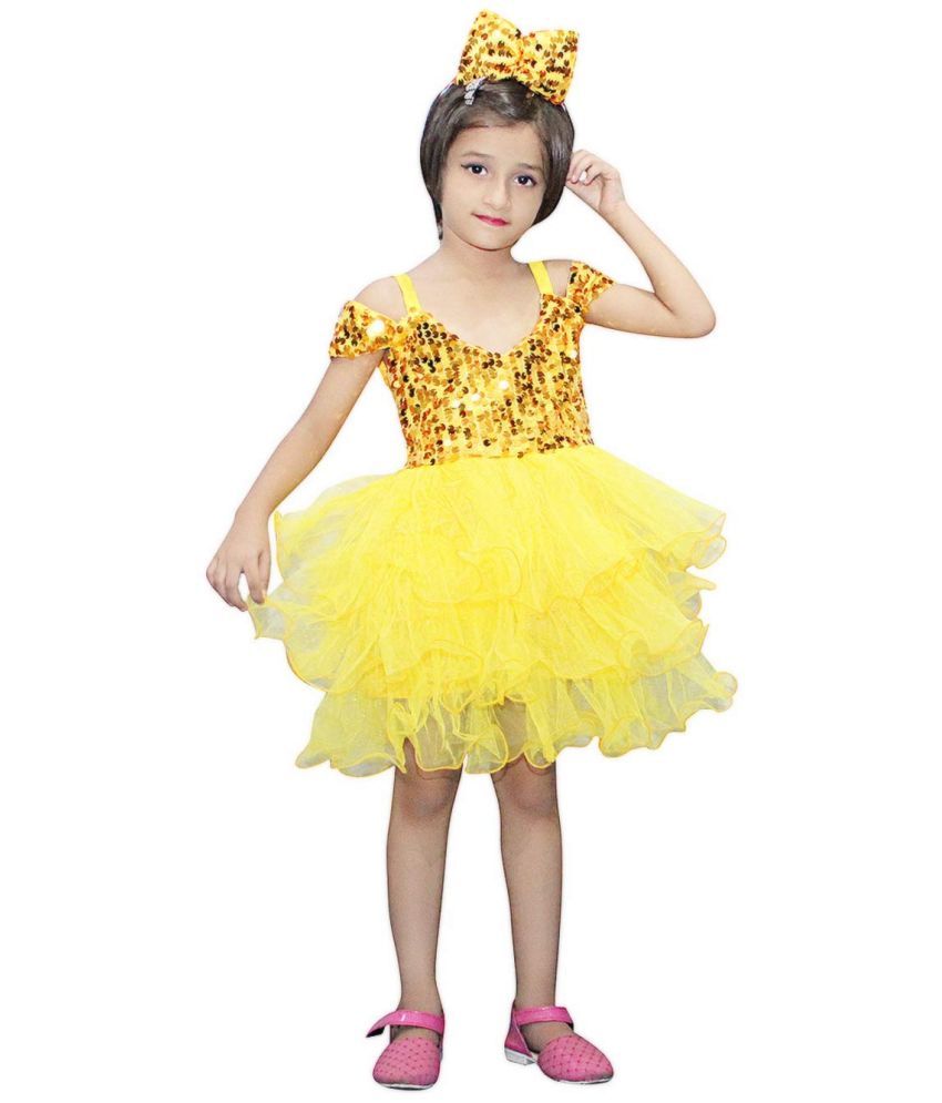     			Ballerina Dance Frock, Ballet Tutu Dress For Girls - Yellow - 7-8 Years