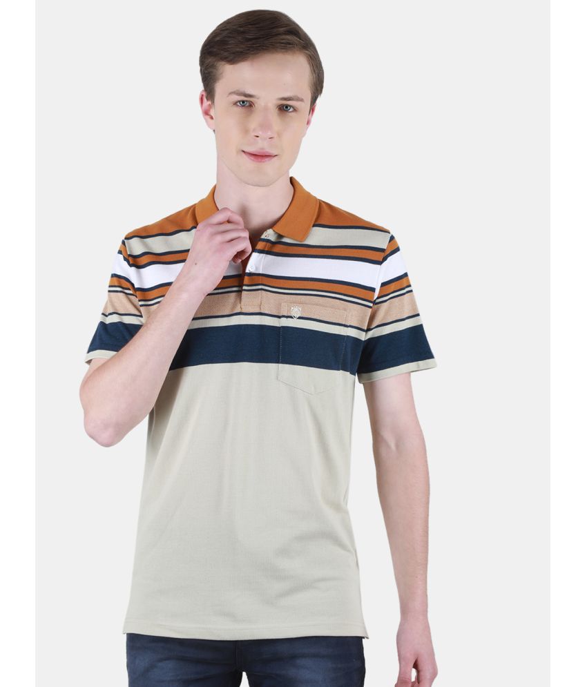     			Duke Cotton Blend Regular Fit Striped Half Sleeves Men's Polo T Shirt - Multicolor ( Pack of 1 )