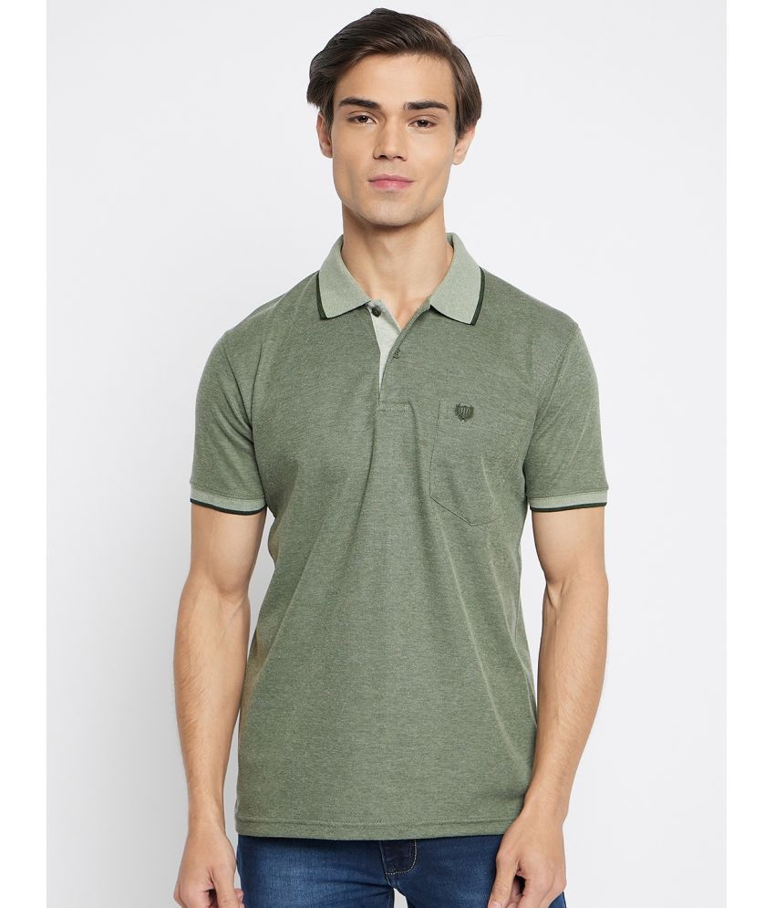     			Duke Cotton Blend Regular Fit Solid Half Sleeves Men's Polo T Shirt - Green ( Pack of 1 )