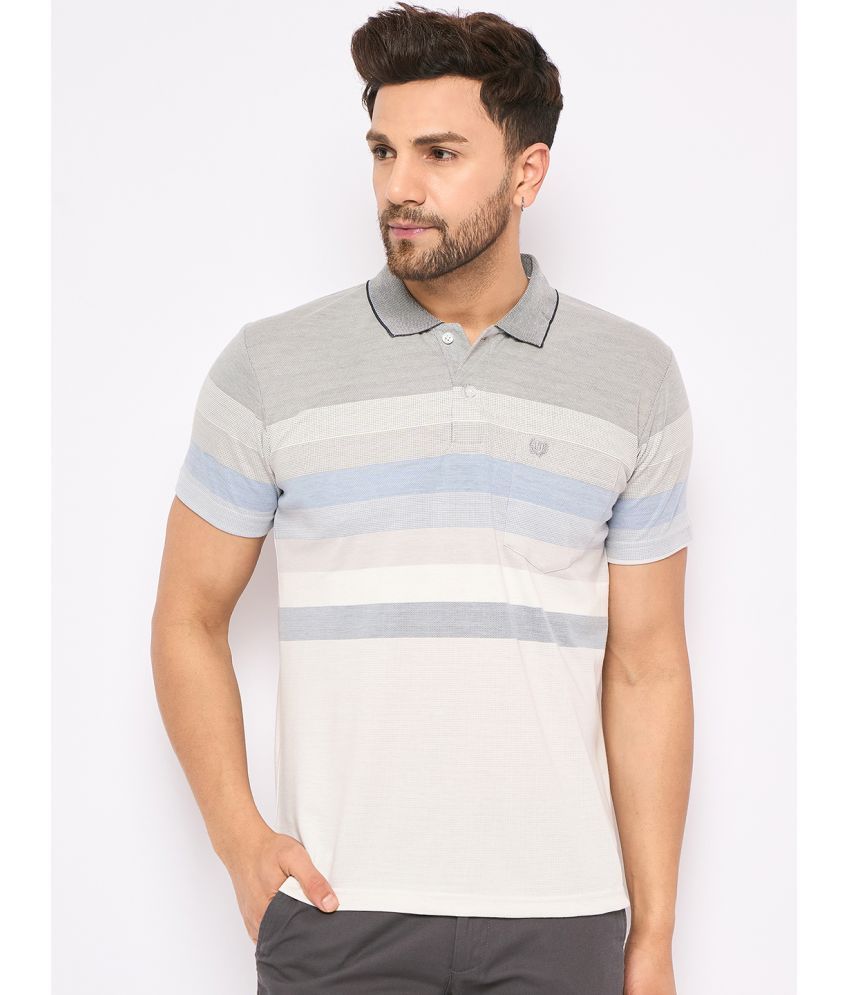     			Duke Cotton Blend Regular Fit Striped Half Sleeves Men's Polo T Shirt - Multicolor ( Pack of 1 )