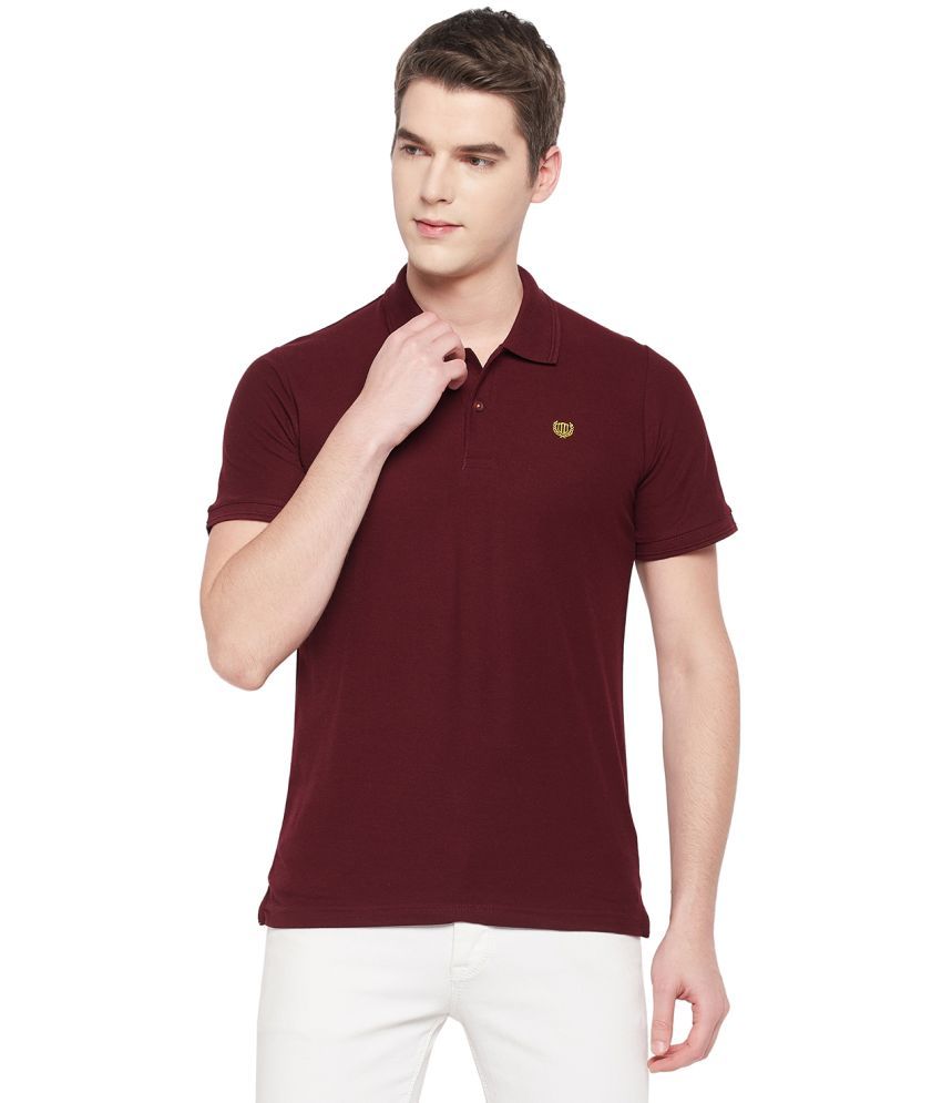     			Duke Cotton Blend Slim Fit Solid Half Sleeves Men's Polo T Shirt - Maroon ( Pack of 1 )