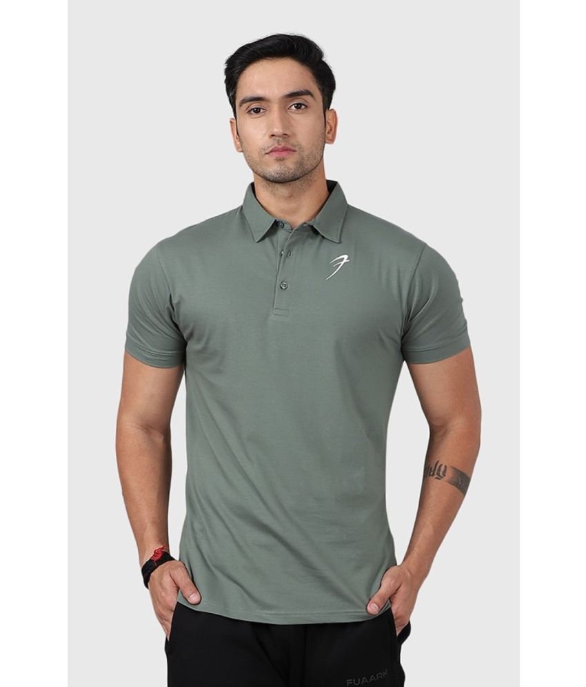     			Fuaark Light Green Cotton Slim Fit Men's Sports Polo T-Shirt ( Pack of 1 )