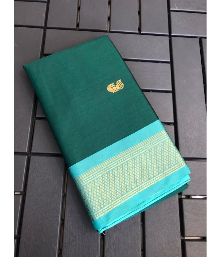     			JULEE Cotton Silk Embellished Saree With Blouse Piece - Green ( Pack of 1 )