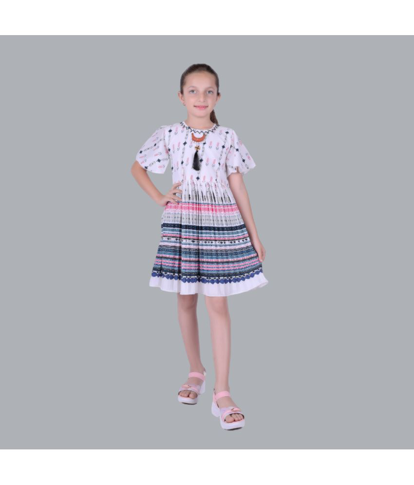    			Kidzee Kingdom Multi Cotton Blend Girls A-line Dress ( Pack of 1 )