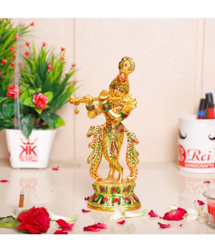     			KridayKraft Aluminium Lord Krishna Idol ( 22 cm )