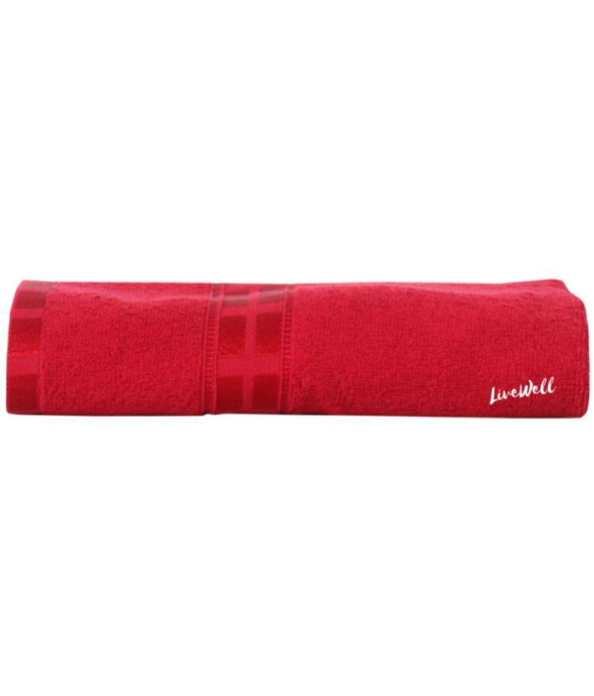     			LiveWell Microfibre Solid 400 -GSM Bath Towel ( Pack of 1 ) - Red