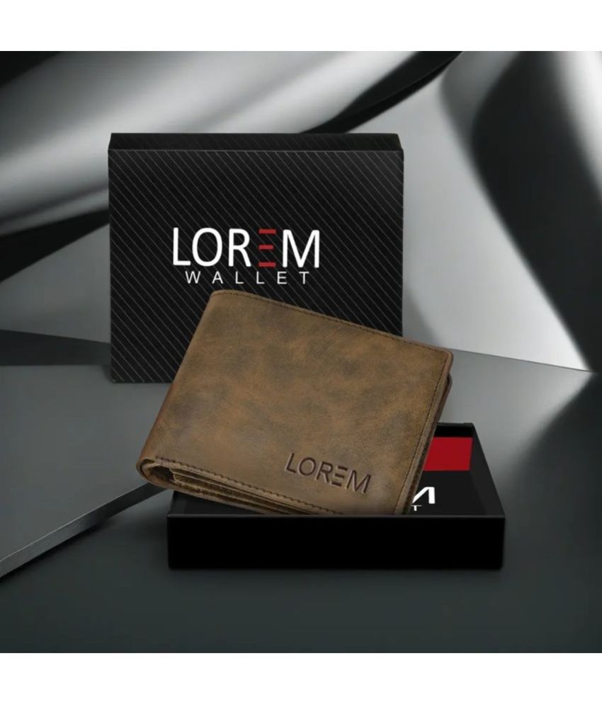     			Lorem Brown Faux Leather Men's Two Fold Wallet ( Pack of 1 )