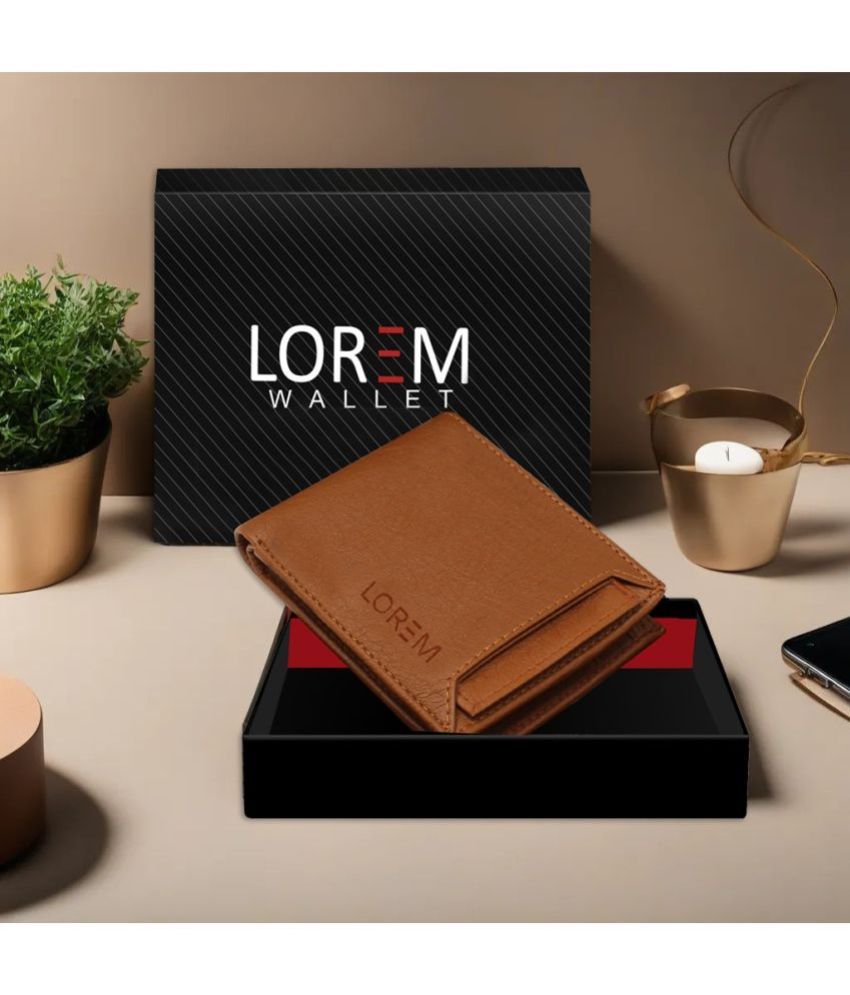     			Lorem Tan Faux Leather Men's Two Fold Wallet ( Pack of 1 )