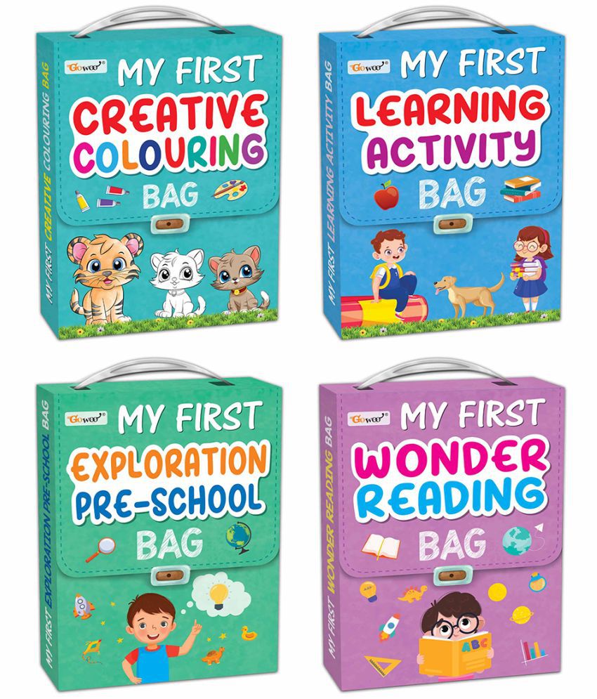     			My first Creative colouring, learning Activity, Exploration Preschool and Wonder Reading bags : Eary Learning Picture Book, Educational Learning books, Story reading collection|Pack of 4 learning bags