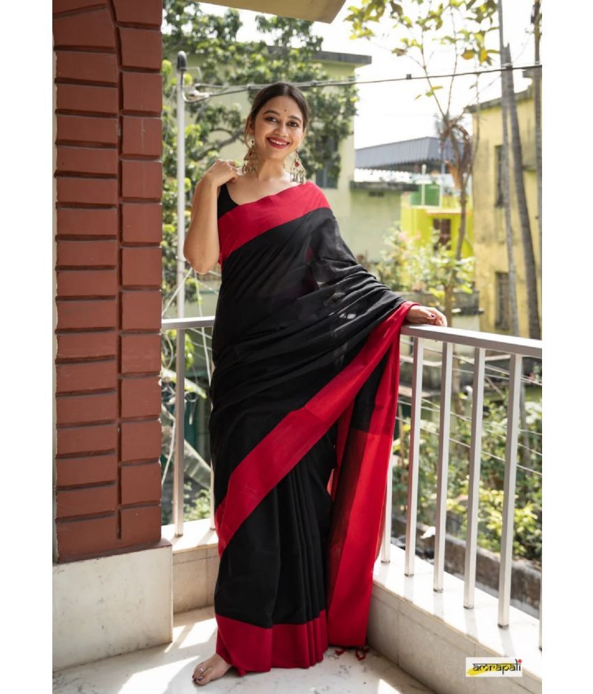     			A TO Z CART Banarasi Silk Embellished Saree With Blouse Piece - Black ( Pack of 1 )