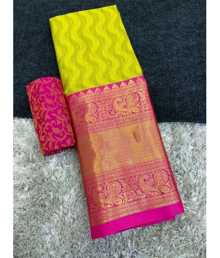     			A TO Z CART Cotton Silk Embellished Saree With Blouse Piece - Multicolour ( Pack of 1 )